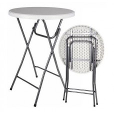 Koktejlový stolek bílý Ø 80cm, výška 110cm